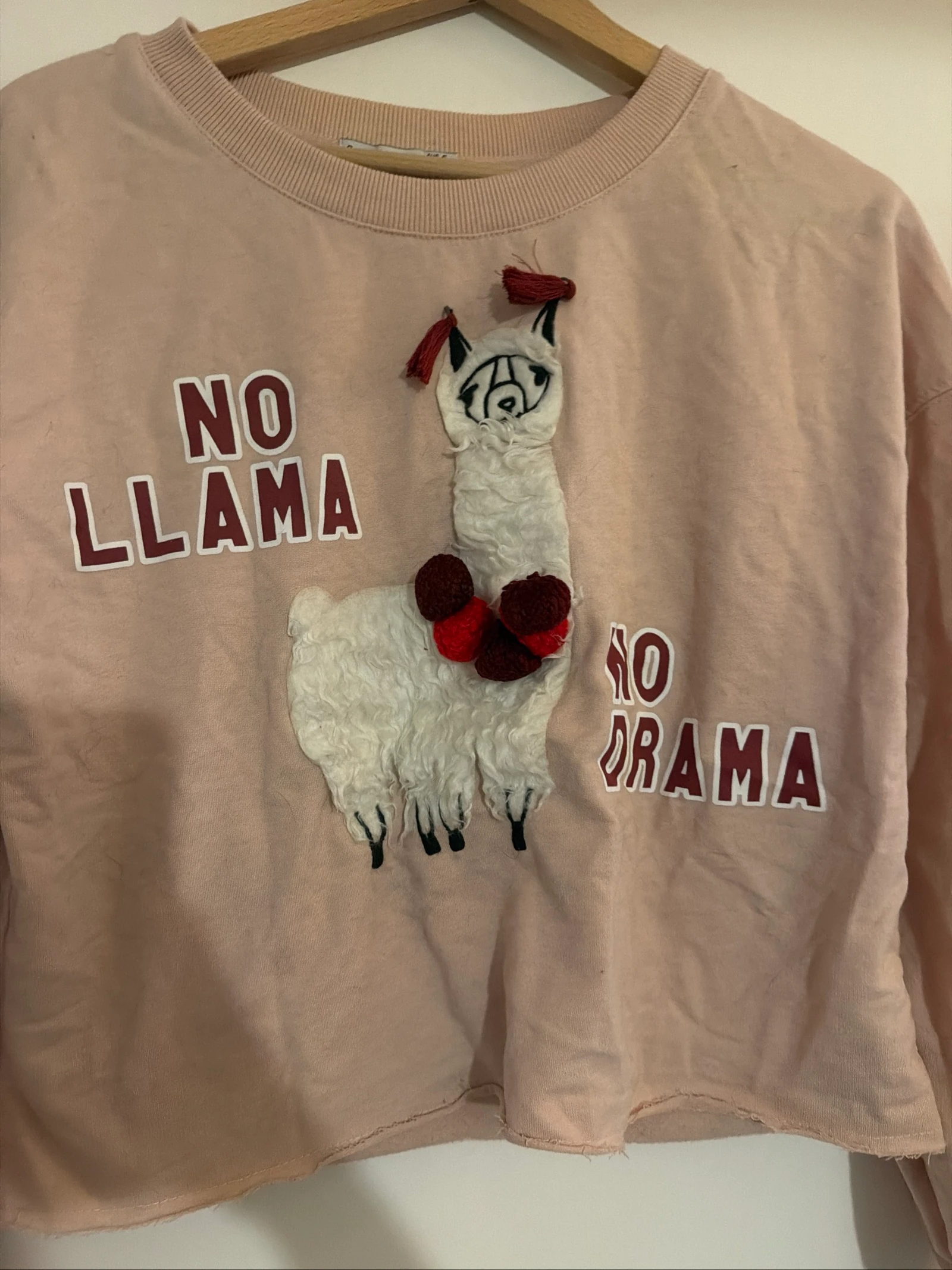 Light pink sweater with lama design by Bershka, size S in good condition – photo 2